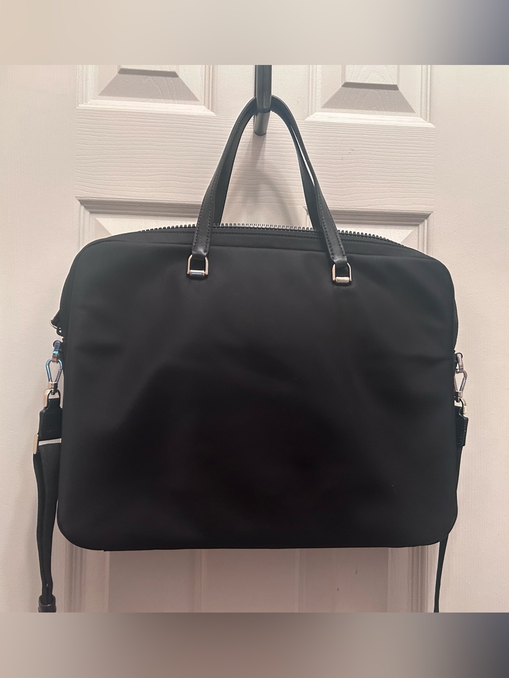 Kate Spade Jae Black Laptop Bag Crafted from Durable Nylon w/Beveled Spade Logo. - Picture 5 of 9